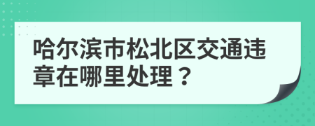 哈尔滨市松北区交通违章在哪里处理？