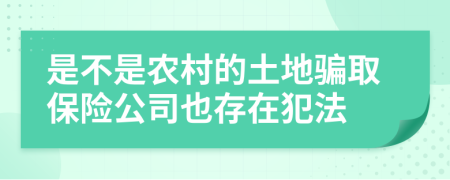 是不是农村的土地骗取保险公司也存在犯法