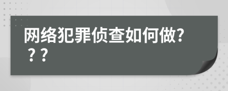 网络犯罪侦查如何做? ? ?