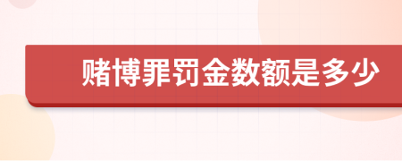 赌博罪罚金数额是多少