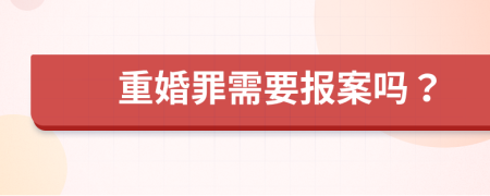 重婚罪需要报案吗？