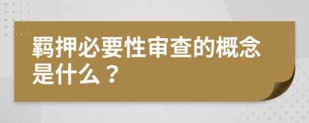 羁押必要性审查的概念是什么？