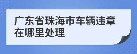 广东省珠海市车辆违章在哪里处理