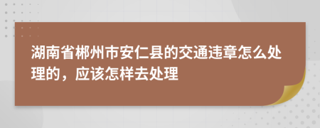 湖南省郴州市安仁县的交通违章怎么处理的，应该怎样去处理