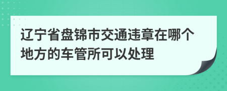 辽宁省盘锦市交通违章在哪个地方的车管所可以处理