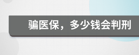 骗医保，多少钱会判刑
