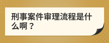 刑事案件审理流程是什么啊？