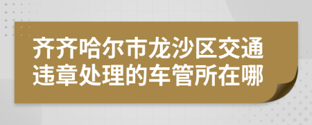 齐齐哈尔市龙沙区交通违章处理的车管所在哪