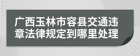 广西玉林市容县交通违章法律规定到哪里处理