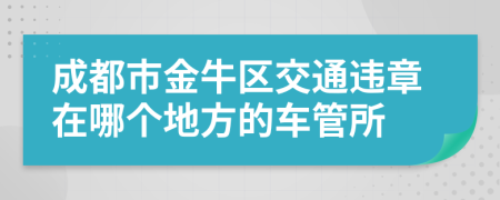 成都市金牛区交通违章在哪个地方的车管所