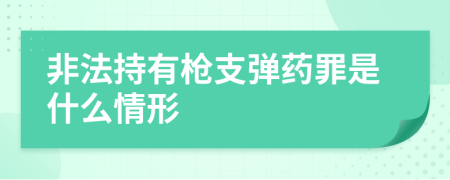 非法持有枪支弹药罪是什么情形