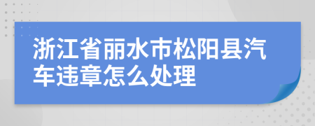 浙江省丽水市松阳县汽车违章怎么处理