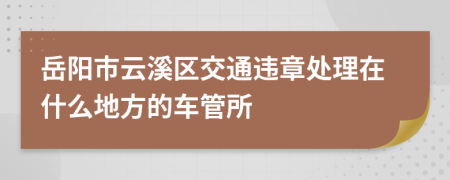 岳阳市云溪区交通违章处理在什么地方的车管所
