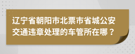 辽宁省朝阳市北票市省城公安交通违章处理的车管所在哪？