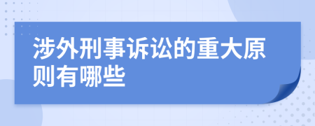 涉外刑事诉讼的重大原则有哪些