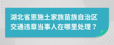 湖北省恩施土家族苗族自治区交通违章当事人在哪里处理？