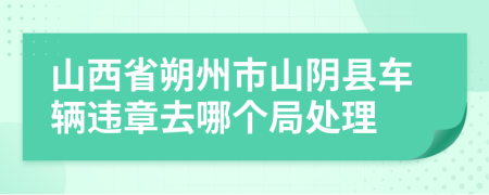 山西省朔州市山阴县车辆违章去哪个局处理