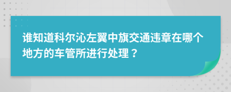 谁知道科尔沁左翼中旗交通违章在哪个地方的车管所进行处理？