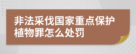 非法采伐国家重点保护植物罪怎么处罚