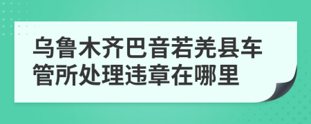 乌鲁木齐巴音若羌县车管所处理违章在哪里