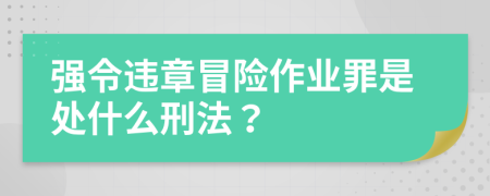 强令违章冒险作业罪是处什么刑法？