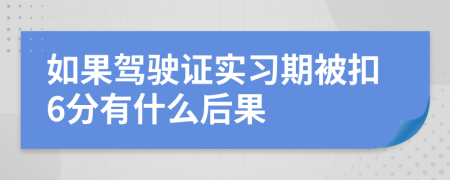 如果驾驶证实习期被扣6分有什么后果