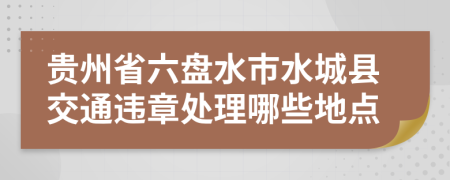 贵州省六盘水市水城县交通违章处理哪些地点