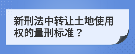 新刑法中转让土地使用权的量刑标准？