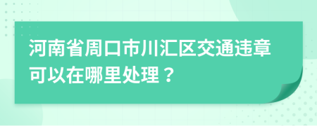 河南省周口市川汇区交通违章可以在哪里处理？