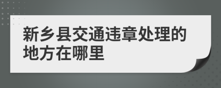 新乡县交通违章处理的地方在哪里