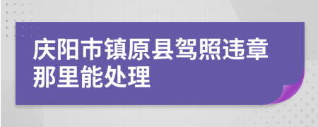 庆阳市镇原县驾照违章那里能处理