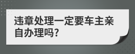 违章处理一定要车主亲自办理吗?