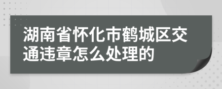 湖南省怀化市鹤城区交通违章怎么处理的