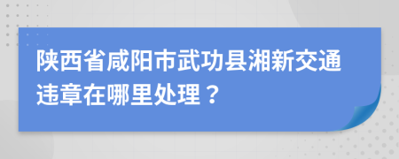 陕西省咸阳市武功县湘新交通违章在哪里处理？