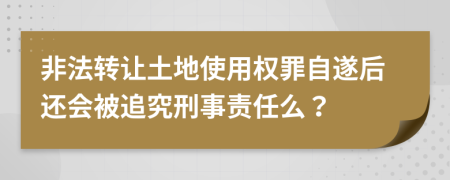 非法转让土地使用权罪自遂后还会被追究刑事责任么？