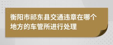 衡阳市祁东县交通违章在哪个地方的车管所进行处理