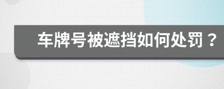 车牌号被遮挡如何处罚？