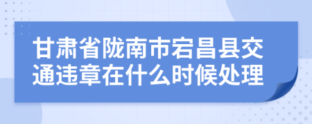 甘肃省陇南市宕昌县交通违章在什么时候处理