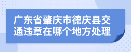 广东省肇庆市德庆县交通违章在哪个地方处理