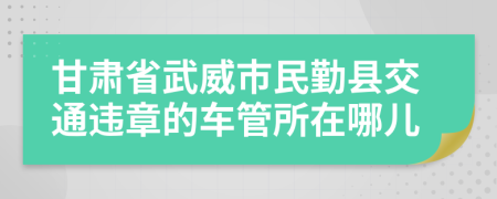 甘肃省武威市民勤县交通违章的车管所在哪儿