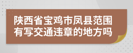 陕西省宝鸡市凤县范围有写交通违章的地方吗