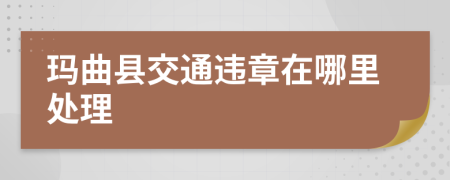 玛曲县交通违章在哪里处理