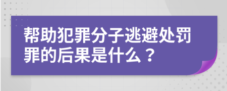 帮助犯罪分子逃避处罚罪的后果是什么？