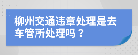 柳州交通违章处理是去车管所处理吗？