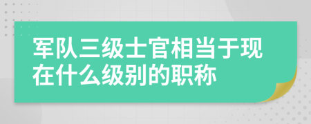 军队三级士官相当于现在什么级别的职称