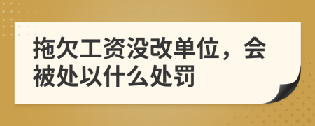 拖欠工资没改单位，会被处以什么处罚