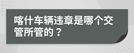 喀什车辆违章是哪个交管所管的？