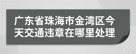 广东省珠海市金湾区今天交通违章在哪里处理