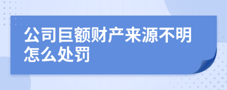 公司巨额财产来源不明怎么处罚