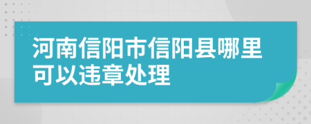 河南信阳市信阳县哪里可以违章处理